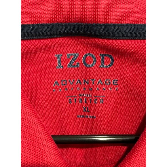 Izod Mens Advantage Performance Golf Polo Shirt Red XL - Picture 5 of 8